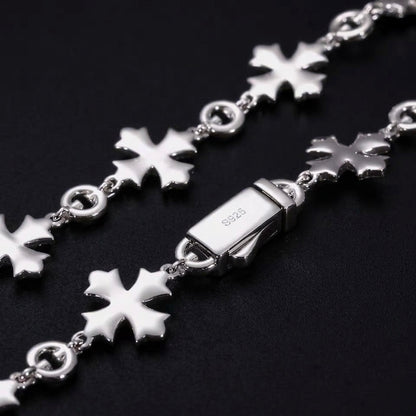Cross moissanite silver chain