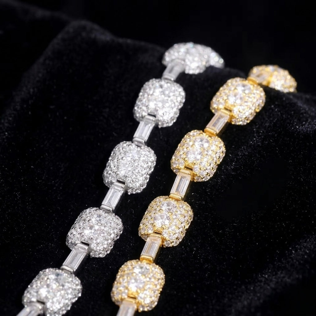 Silver with moissanite bracelet