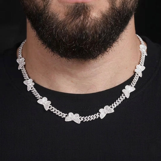 Butterfly moissanite silver chain