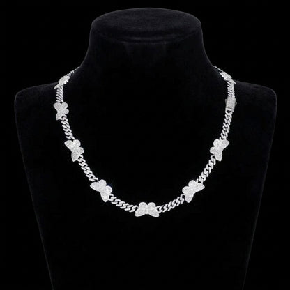 Butterfly moissanite silver chain