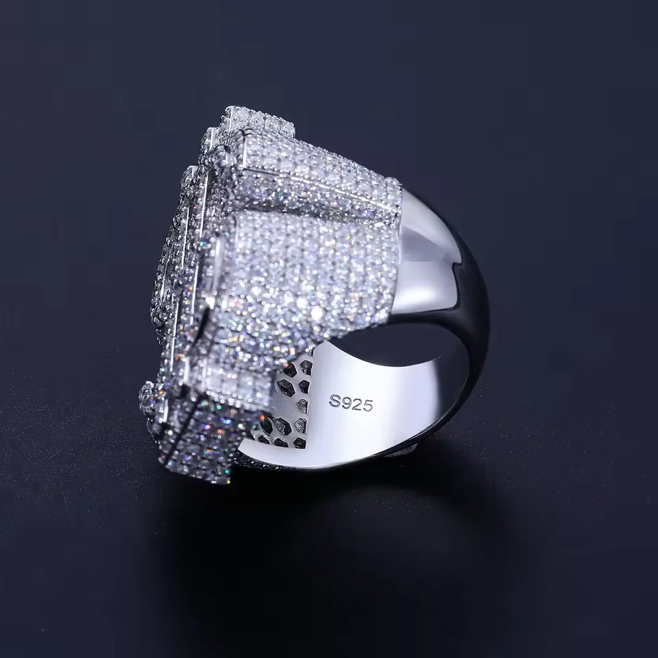 Dollar sign moissanite with silver ring